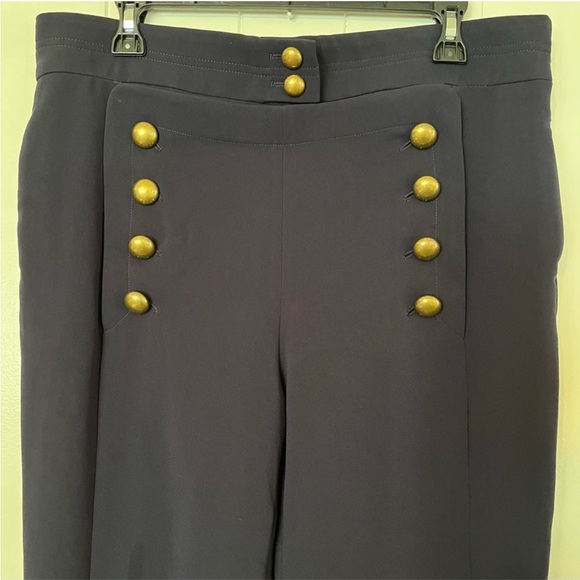 NEW NWT Chloé Iconic Trousers Slacks Pants Sailor Brass Buttons Navy Blue 42 - Picture 4 of 9